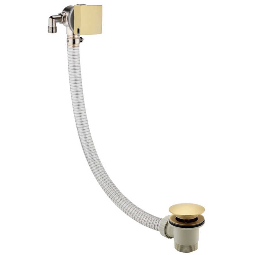 Cutout image of JTP Hix Exofil Brushed Brass Click-Clack Bath Waste & Overflow Filler